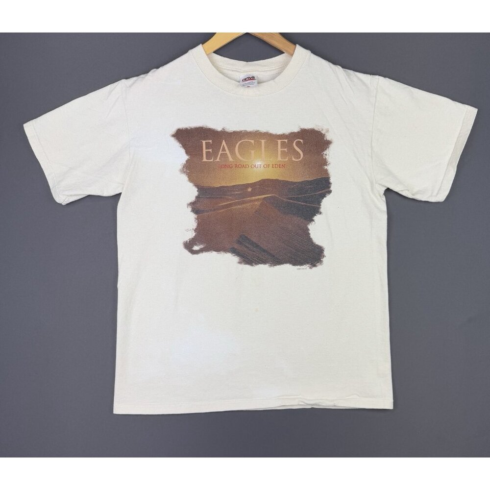 Vintage Y2K Eagles Long Road Out Of Eden Band Tee Concert Promo Rare Medium Rare